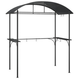 Walplus Bbq Gazebo With Side Shelves Anthracite 220X115X230 Cm Steel - thumbnail 2