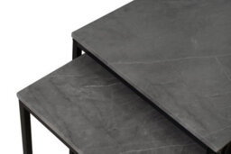 Spot On Dealz Space-Saving Nesting Tables For Modern Homes Stylish &  Stone Effect Table Tops Metal Legs - thumbnail 3