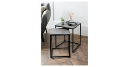 Spot On Dealz Space-Saving Nesting Tables For Modern Homes Stylish &  Stone Effect Table Tops Metal Legs - thumbnail 1