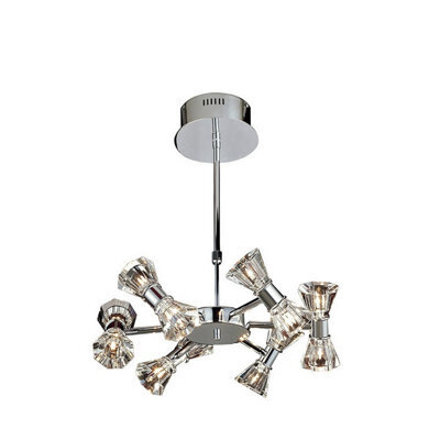 Luminosa Lighting Luminosa Elisa Pendant Round 12 Light G4 Polished Chrome, Not Led/cfl Compatible - image 1