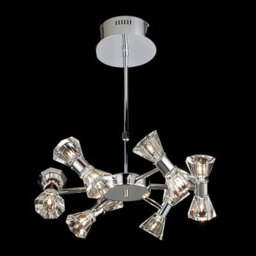 Luminosa Lighting Luminosa Elisa Pendant Round 12 Light G4 Polished Chrome, Not Led/cfl Compatible - thumbnail 2