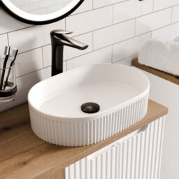 Heze Furniture Noca Bathroom Cabinet 80Cm With Worktop And Countertop Basin In Cashmere - thumbnail 5