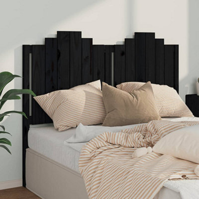 Berkfield Bed Headboard Black 146X4X110 Cm Solid Wood Pine - image 1