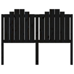 Berkfield Bed Headboard Black 146X4X110 Cm Solid Wood Pine - thumbnail 4