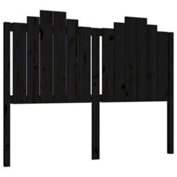 Berkfield Bed Headboard Black 146X4X110 Cm Solid Wood Pine - thumbnail 2