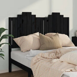 Berkfield Bed Headboard Black 146X4X110 Cm Solid Wood Pine - thumbnail 3