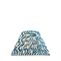 Loops Elegant 30Cm Handcrafted Marlin Blue Tapered Cylinder Lamp Shade With Pleated Design - thumbnail 1