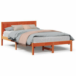 Berkfield Wax Brown Pine Wood Bed Frame Wax Brown Solid Wood 135 X 190 Cm - thumbnail 4