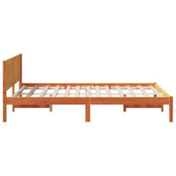Berkfield Wax Brown Pine Wood Bed Frame Wax Brown Solid Wood 135 X 190 Cm - thumbnail 7