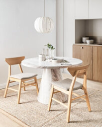 Beliani Set Of 2 Dining Chairs Hopkins Wood Light Brown - thumbnail 2