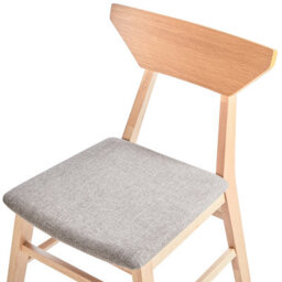 Beliani Set Of 2 Dining Chairs Hopkins Wood Light Brown - thumbnail 7