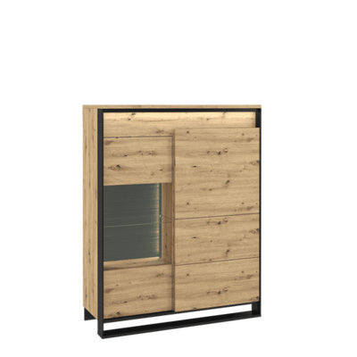 Arte Quant 06 Modern Highboard Display Cabinet (H1400mm X W1100mm X D410mm) With Led Lighting - image 1
