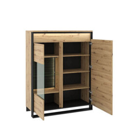 Arte Quant 06 Modern Highboard Display Cabinet (H1400mm X W1100mm X D410mm) With Led Lighting - thumbnail 2