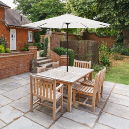Glamhaus Garden Parasol Table Umbrella 2.7M With Crank Handle Uv40 Protection Free Protection Cover Robust Steel Cream - thumbnail 6