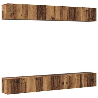 Berkfield Modern Tv Cabinet 6 Pcs Old Wood 60 X 30 X 35 Cm Engineered Wood - image 1