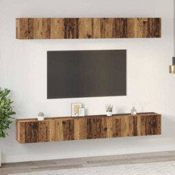 Berkfield Modern Tv Cabinet 6 Pcs Old Wood 60 X 30 X 35 Cm Engineered Wood - thumbnail 4