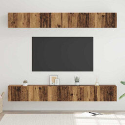 Berkfield Modern Tv Cabinet 6 Pcs Old Wood 60 X 30 X 35 Cm Engineered Wood - thumbnail 2
