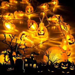 Halloween Pumpkin String Lights: 20 Led Waterproof Orange Battery Lights With 2 Modes For Indoor/outdoor Decor - thumbnail 6