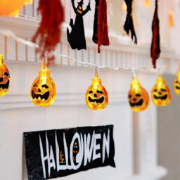 Halloween Pumpkin String Lights: 20 Led Waterproof Orange Battery Lights With 2 Modes For Indoor/outdoor Decor - thumbnail 4