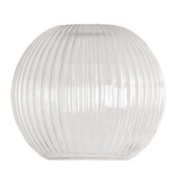 Valuelights Maddison Clear Ribbed Glass Globe Easy Fit Lamp Shade (D)20Cm - thumbnail 1