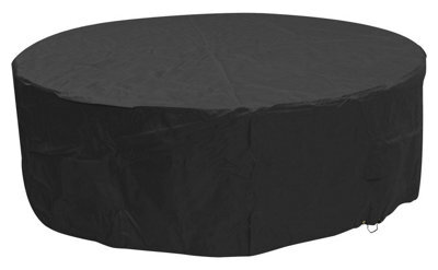 Woodside Black 6-8 Seater Round Garden Patio Furniture Set Cover Waterproof - image 1