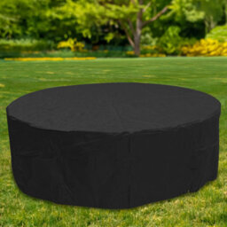 Woodside Black 6-8 Seater Round Garden Patio Furniture Set Cover Waterproof - thumbnail 2