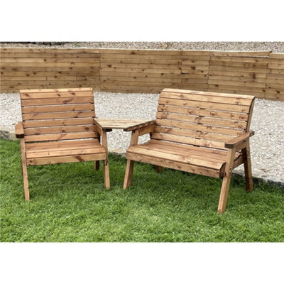 Marlborough Wooden Grand Three Seater Angled Companion Set - image 1