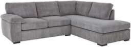 Delta Grey Jumbo Cord L Shape 4 Seater Right Hand Facing Corner Sofa - thumbnail 2