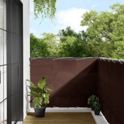 Berkfield Balcony Screen Brown 120X800 Cm 100% Polyester Oxford - thumbnail 1