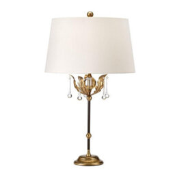 Luminosa Lighting Elstead Amarilli Table Lamp With Round Tapered Shade, Bronze With Gold Patina