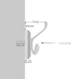 Songmics Wall Mounted Coat Rack, Hook Rack With 4 Tri-Hooks, For Clothes, Keys, Hats, Purses, In The Entryway, Bathroom, Closet Room, White - thumbnail 6