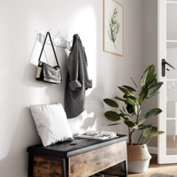 Songmics Wall Mounted Coat Rack, Hook Rack With 4 Tri-Hooks, For Clothes, Keys, Hats, Purses, In The Entryway, Bathroom, Closet Room, White - thumbnail 2