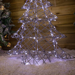 Samuel Alexander 90Cm Light Up Grey Rattan Christmas Tree With 120 White & Warm White Leds - thumbnail 7