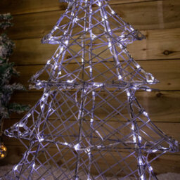 Samuel Alexander 90Cm Light Up Grey Rattan Christmas Tree With 120 White & Warm White Leds - thumbnail 6
