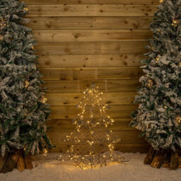 Samuel Alexander 90Cm Light Up Grey Rattan Christmas Tree With 120 White & Warm White Leds - thumbnail 3