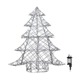Samuel Alexander 90Cm Light Up Grey Rattan Christmas Tree With 120 White & Warm White Leds - thumbnail 9
