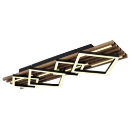 Luminosa Lighting Luminosa Obrien 82X31Cm Integrated Led Semi Flush Ceiling Light Matt Black 5X Led 3000K