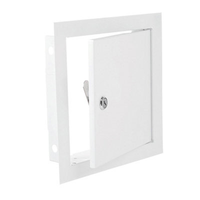 White Metal Lockable Access Panel Door 300mm X 300mm - Hinged, Secure, Internal Use - image 1