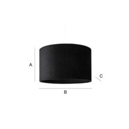 Valuelights Reni Black Velvet Drum Ceiling Lamp Shade (D)25Cm - thumbnail 8