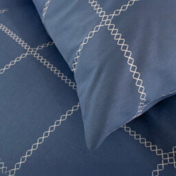 The Lyndon Company Crossley Heath Duvet Set  100% Cotton With Piped Cuffs & Button Detail - thumbnail 3