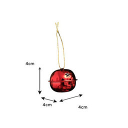Melody Maison Set Of 8 Red Hanging Bell Christmas Decorations - 4Cm - thumbnail 7