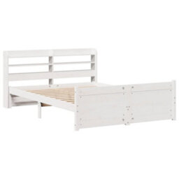Walplus Bed Frame With Headboard Without Mattress White 140X200 Cm - thumbnail 3