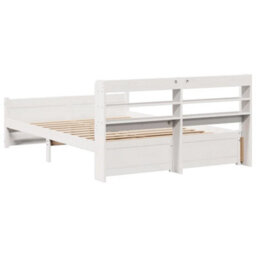 Walplus Bed Frame With Headboard Without Mattress White 140X200 Cm - thumbnail 8