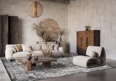 Belgravia Living Room Area Rug Metallic Sheen Modern Cobble Design Grey 160Cm X 230Cm - image 1