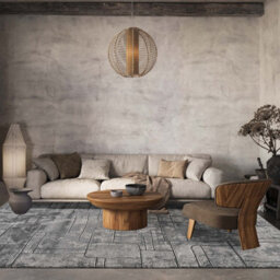 Belgravia Living Room Area Rug Metallic Sheen Modern Cobble Design Grey 160Cm X 230Cm - thumbnail 3
