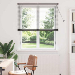 Walplus Window Blind With Curtains Manual Black Aluminium - thumbnail 1