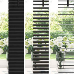Walplus Window Blind With Curtains Manual Black Aluminium - thumbnail 4