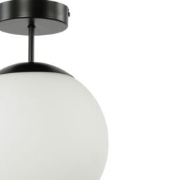 GoodHome Round Matt Glass & Metal Black Frosted Effect Led Ceiling Light - thumbnail 4