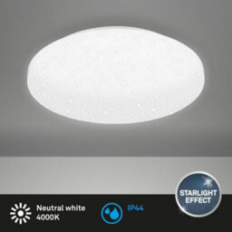 Briloner White Bathroom Ceiling Light Led Lamp 12W, 1300Lm, 4000K Starry Sky Effect Ip44, 275X60mm - thumbnail 5
