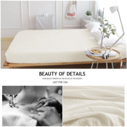 "Ameha Fitted Sheet 40Cm Extra Deep Pocket Bed Sheets Elastic Corners Soft Microfiber Fitted Sheet 16"" (Cream,single 91X 190 Cm)" - thumbnail 8